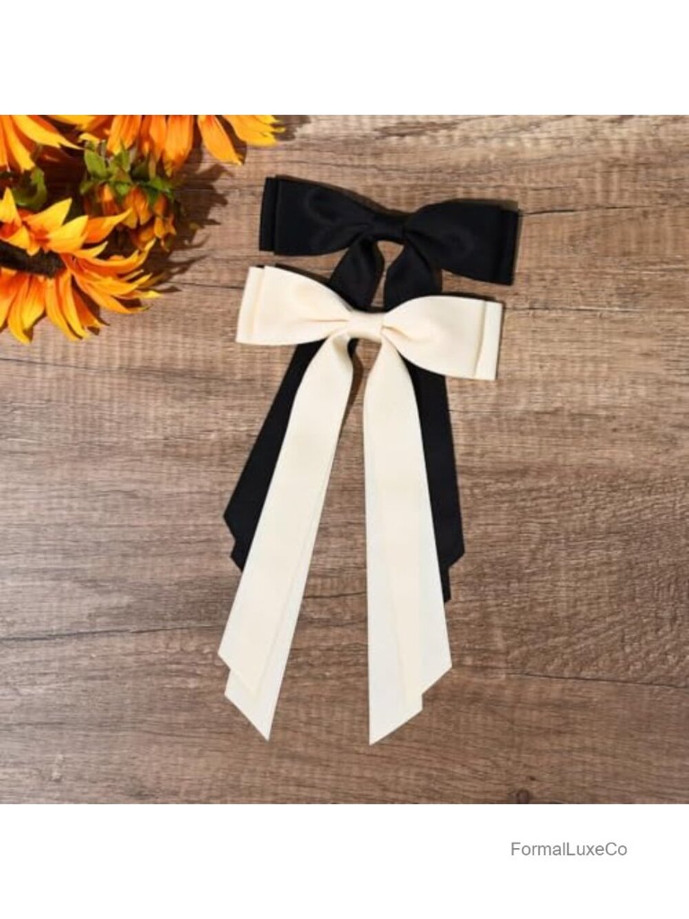 2PC Satin Hair Bow Clips Alligator Metal Ponytail Holder Women Girls - Picture 5 of 6